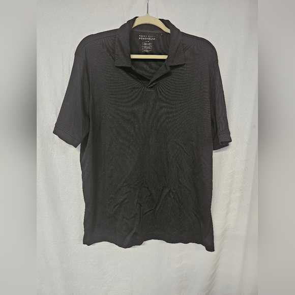 Perry Ellis Portfolio Collar Shirt, Men's large, Black - Picture 1 of 3